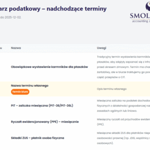 Kalendarz Podatkowy